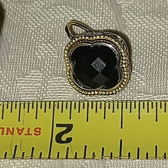 Andrea Candela  Clover Black Onyx Earrings, Sterling Silver & 18k - Picture 8 of 8